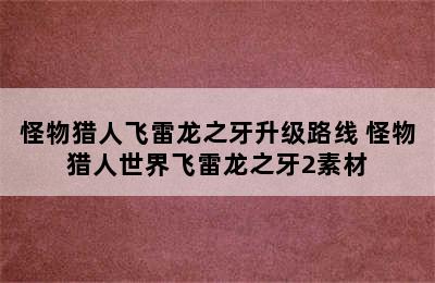 怪物猎人飞雷龙之牙升级路线 怪物猎人世界飞雷龙之牙2素材